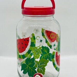Vintage SUN'S TEA Beverage DIspenser ~ 1 Gallon w/Lid ~ Watermelon Design